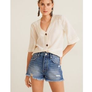 Mango Cut-off denim shorts